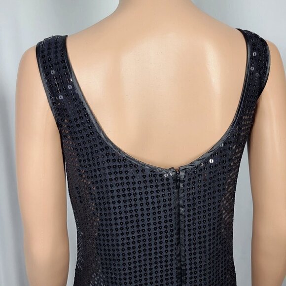 New York & Company Women's Black Full Sequins Sheath Cocktail Dress Sz 8 - Picture 7 of 13